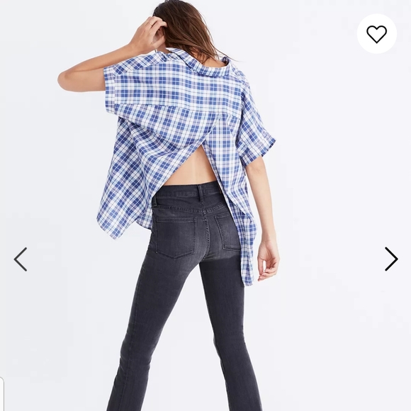 Madewell Central Open-Back Shirt in Linus Plaid - Picture 2 of 12